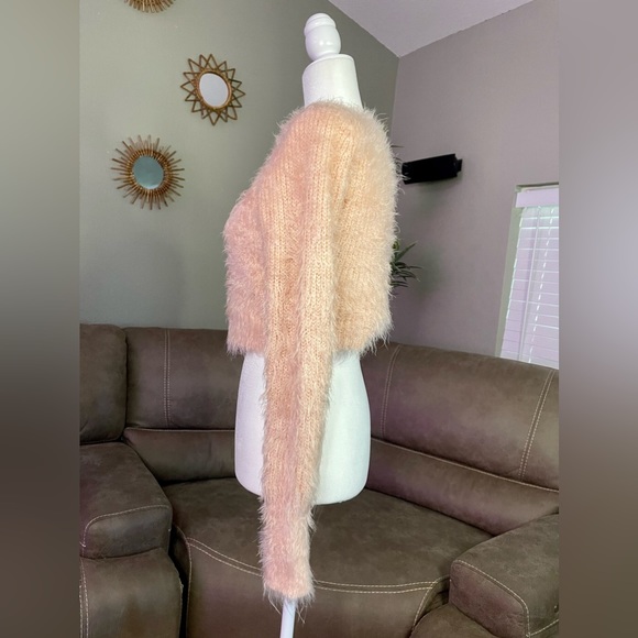 AS SEEN ON LEA MICHELLE Lover & Friends Blush Eyelash Crop Sweater Sz S - Picture 9 of 14